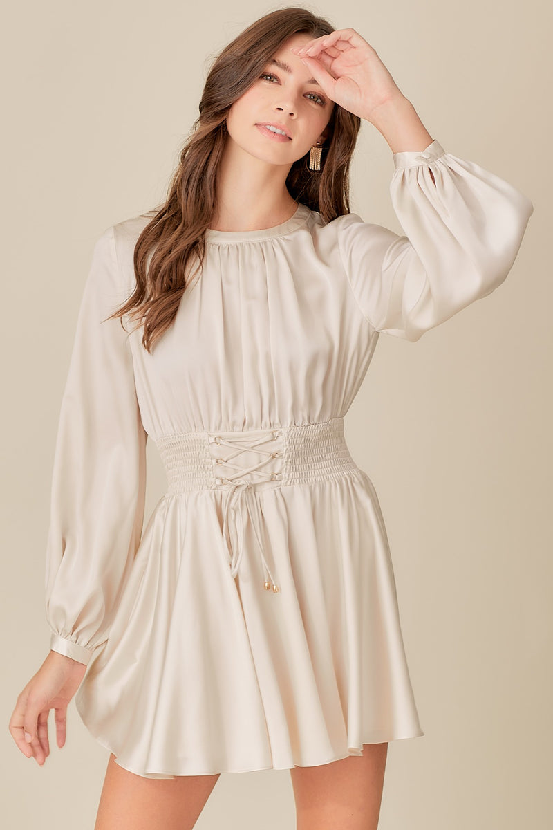 Satin smock outlet dress