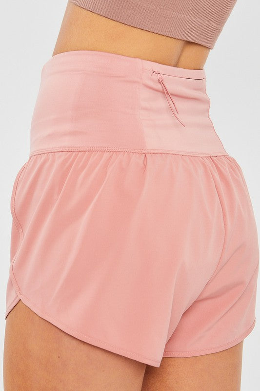Athletic Inner Brief Back Pocket Shorts - Pink