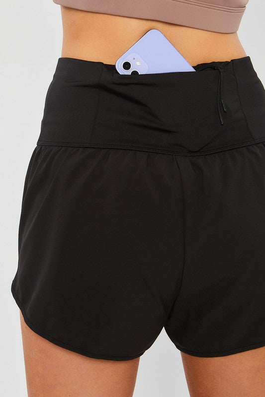 Athletic Inner Brief Back Pocket Shorts - Black