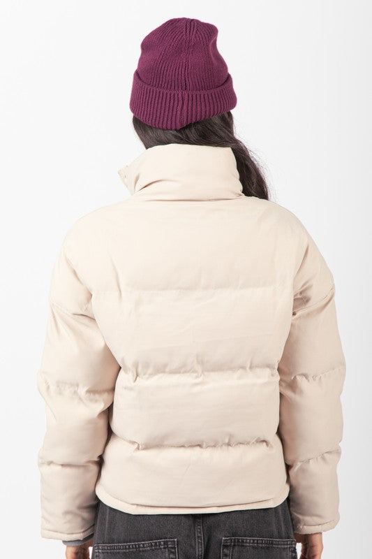 Solid Puffer Jacket - Ivory