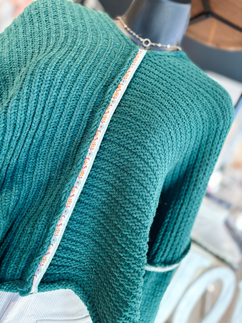 Detail Bell Sleeve Sweater - Green