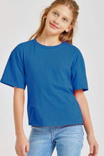 Tween Open Back Bow Tie Top - Royal