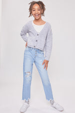 YMI Tween Straight Leg Button Fly Jean - Light Wash