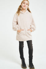 Tween Oversized Poodle Hoodie- Oatmeal