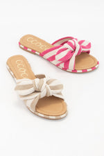 Canvas Bow Detail Sandal - Natural