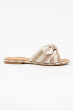 Canvas Bow Detail Sandal - Natural