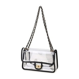 Chain Strap Clear Crossbody - Black/Gold