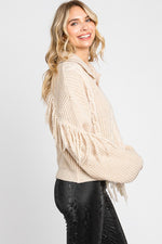 Fringe Detail Sweater - Oatmeal