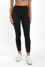 Brushed High Waist Leggings - Black