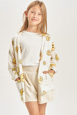 Tween Smiley Face Cardigan