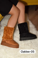 Ugg Style Platform Velour Fold Over Boot - Camel