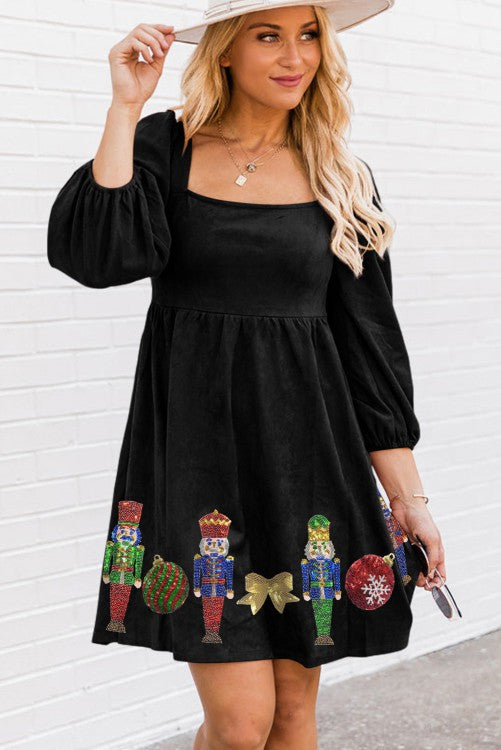 Sequin Nutcracker Dress - Black