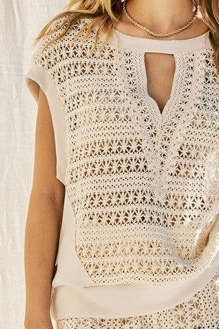 Crotchet Lace Top - Natural