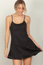 Mesh Detail Tennis Dress - Black