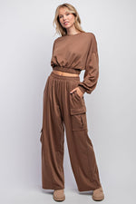 French Terry Cargo Pants - Mocha