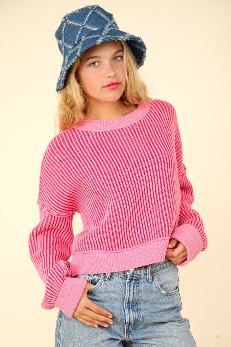 Two Toned Sweater - Pink