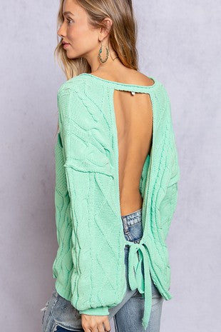 Backless Sweater - Teal