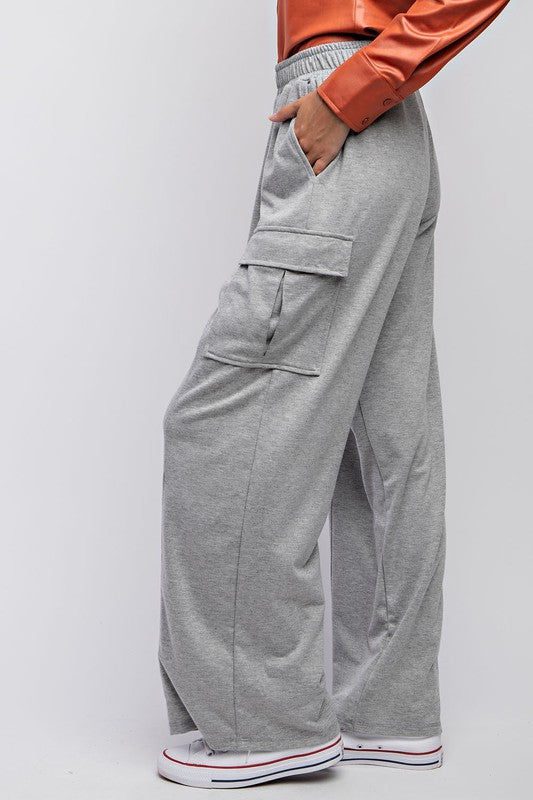 French Terry Cargo Pants - Grey