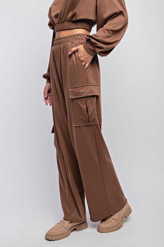 French Terry Cargo Pants - Mocha