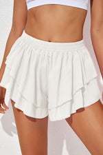 Ruffled Tiered Skort - White