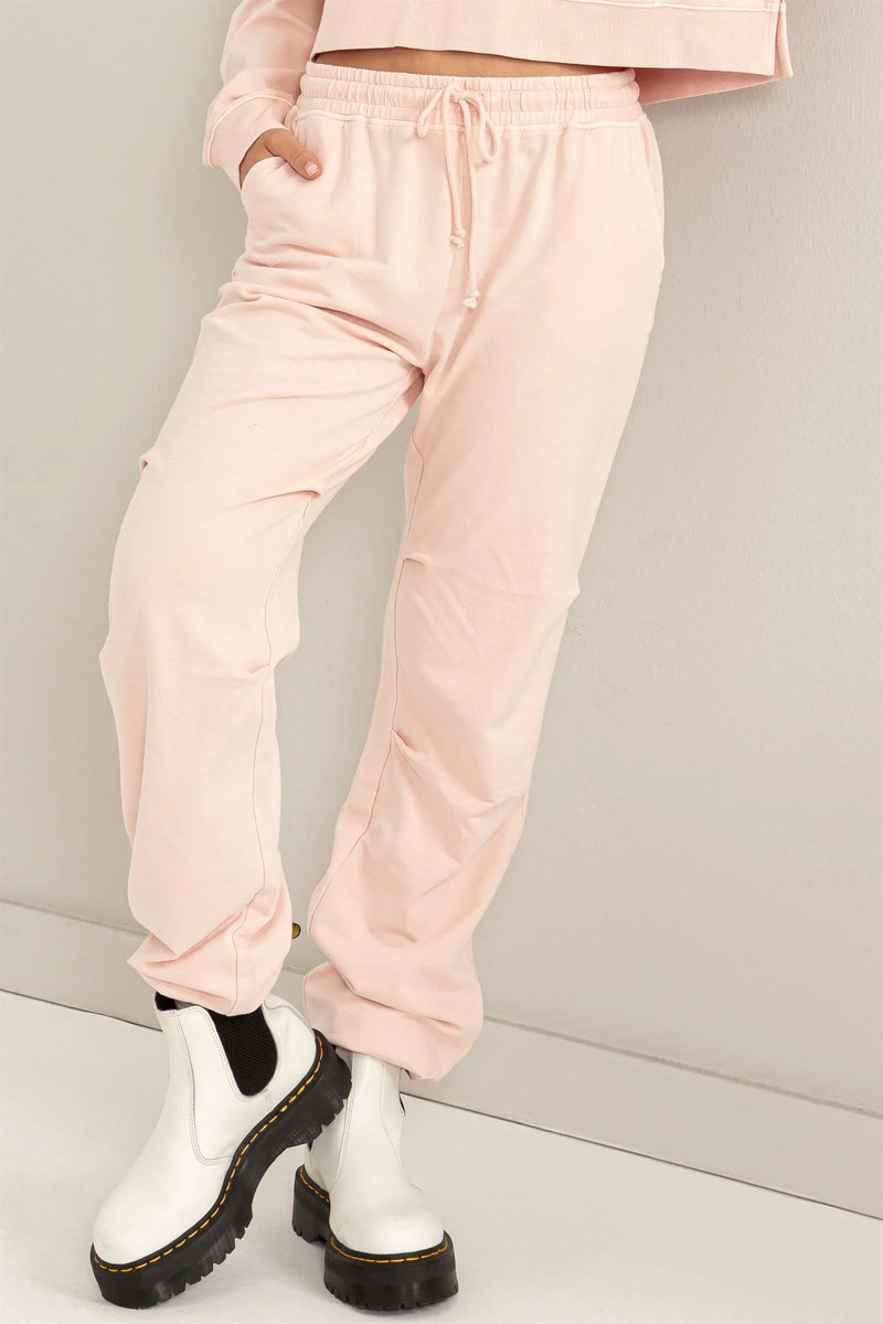 High Waist Jogger - Dusty Pink