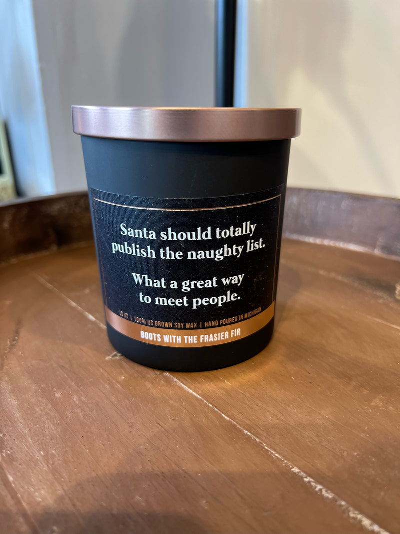 Naughty list candle Frasier Fir