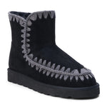 Stitch Detail Ugg Style Boot - Black