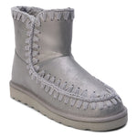 Stitch Detail Ugg Style Boot - Chrome