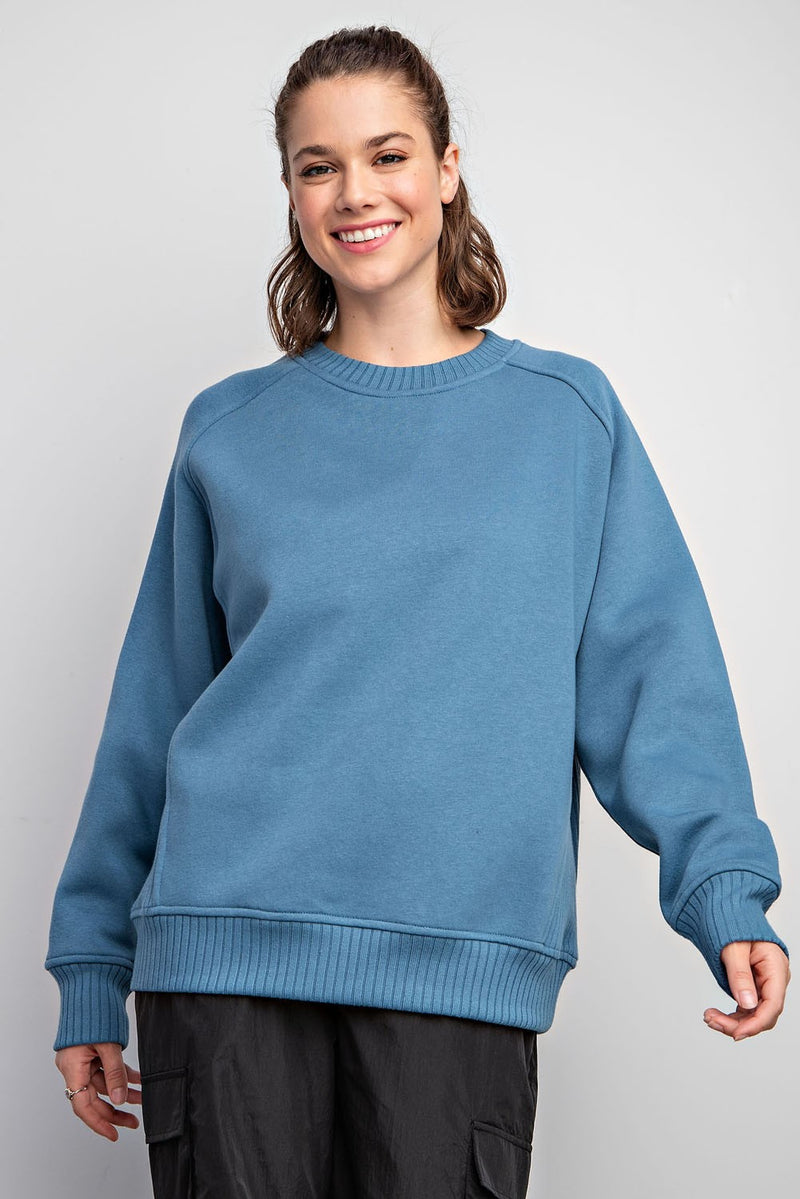 French Terry Crewneck Sweatshirt - Denim Blue