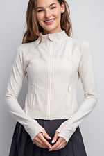 Buttery Long Sleeve Cropped Full Zip Jacket - Pink