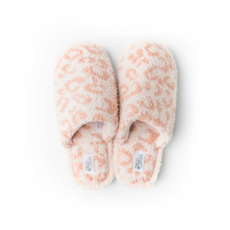 Leopard Spot Catnip Slippers - Blush