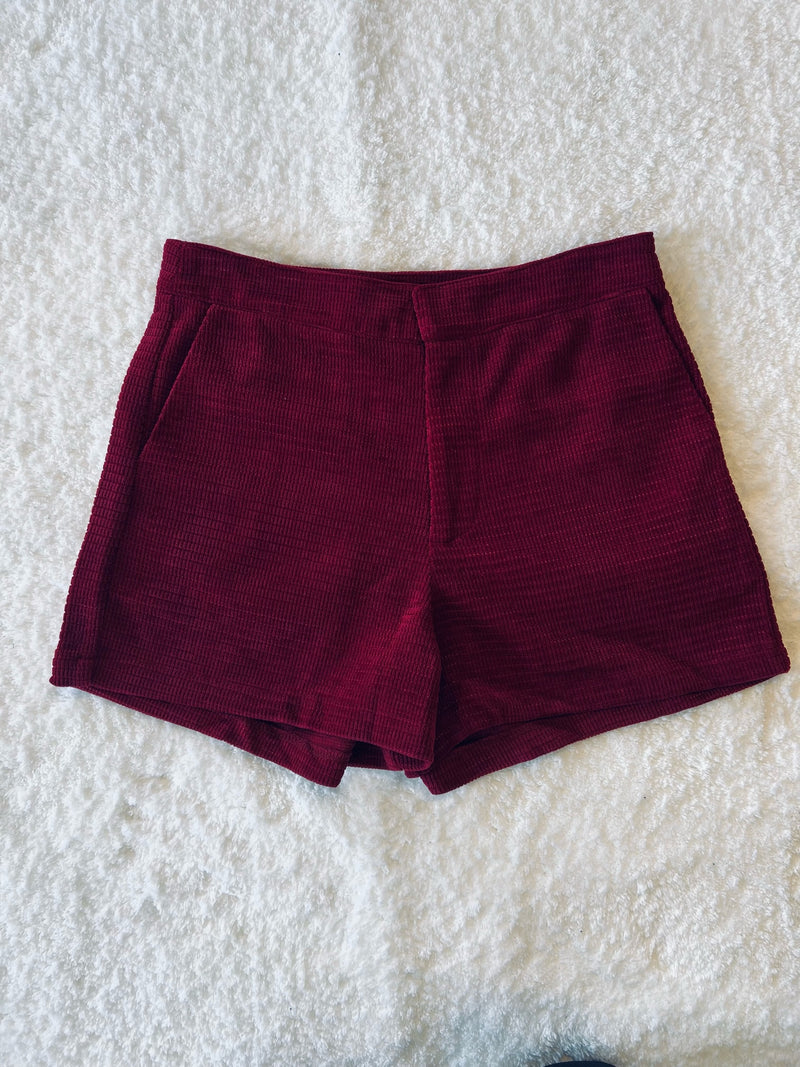 Corduroy Dress Short - Crimson