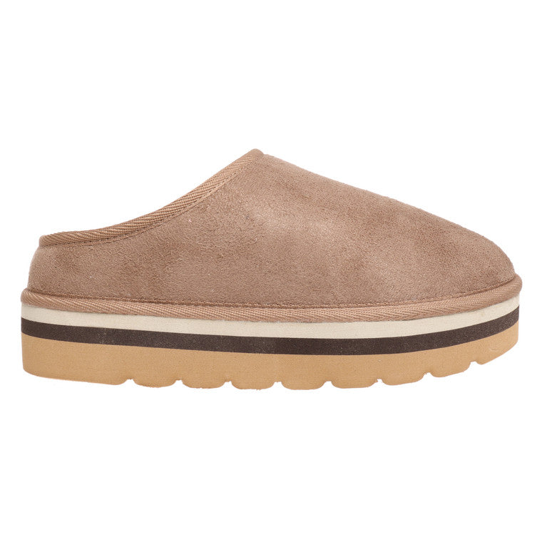 Outwoods Platform Suede Fleece Lined Clog - Taupe