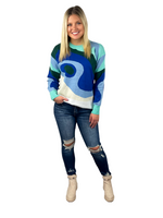 Color Swirl Sweater - Blue