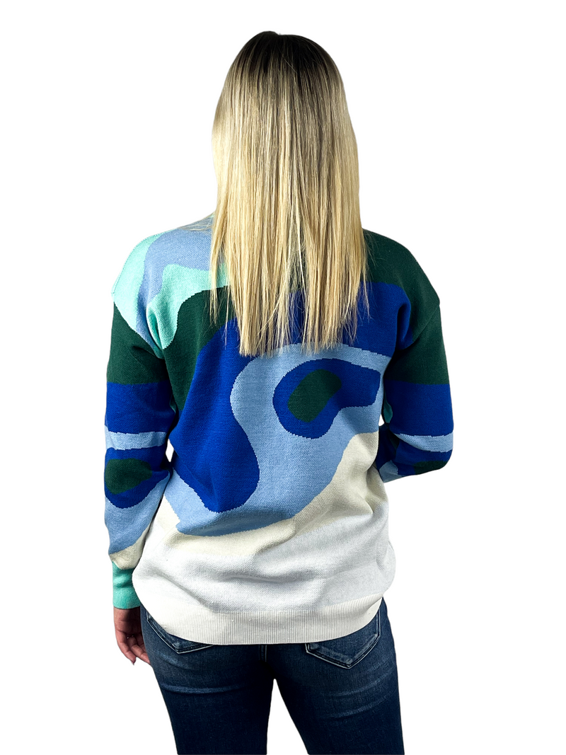 Color Swirl Sweater - Blue