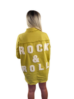 "ROCK & ROLL" Oversized Jacket - Mustard