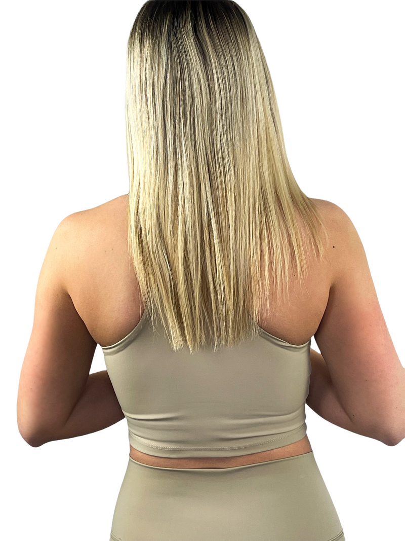 Ultra Soft Lined Sports Bra - Taupe